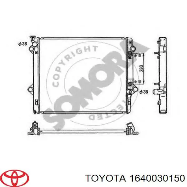 Do koszyka 1640030152 Toyota Chłodnica silnika