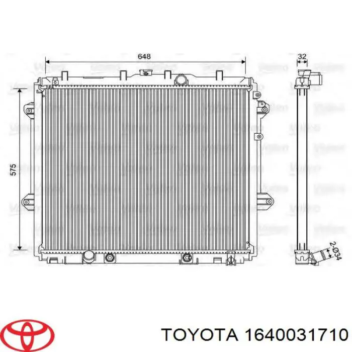 Do koszyka 1640031710 Toyota Chłodnica silnika
