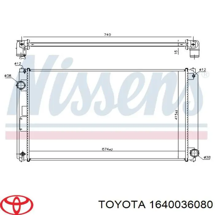 1640036080 Toyota Chłodnica silnika