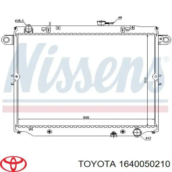 Chłodnica silnika Toyota 1640050210 cena, od 216,34 USD