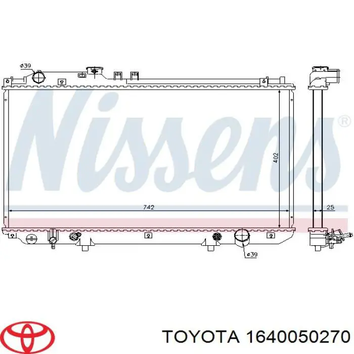 Do koszyka 1640050270 Toyota Chłodnica silnika