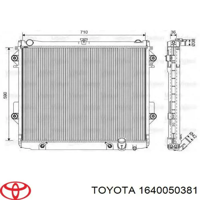 Chłodnica silnika Toyota 1640050381 cena, od 429,65 USD