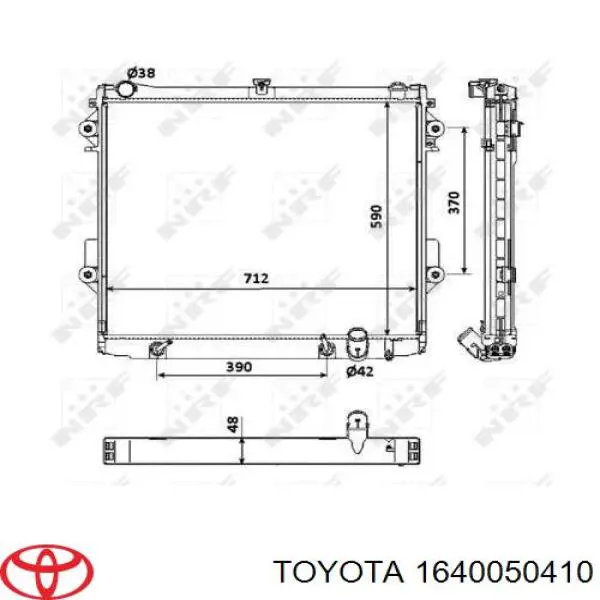 Chłodnica silnika 1640050410 Toyota