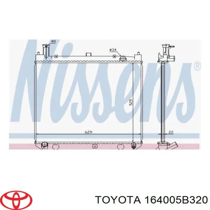 Chłodnica silnika 164005B320 Toyota