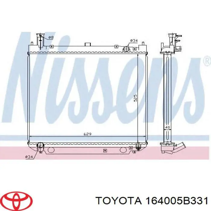 Chłodnica silnika Toyota 164005B331 cena, od 189,37 USD