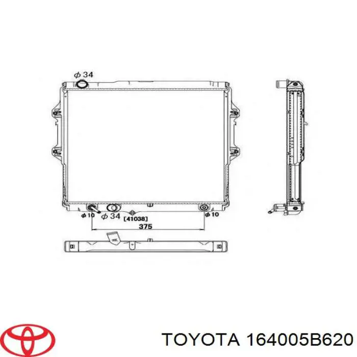Chłodnica silnika Toyota 164005B620 cena, od 175,65 USD