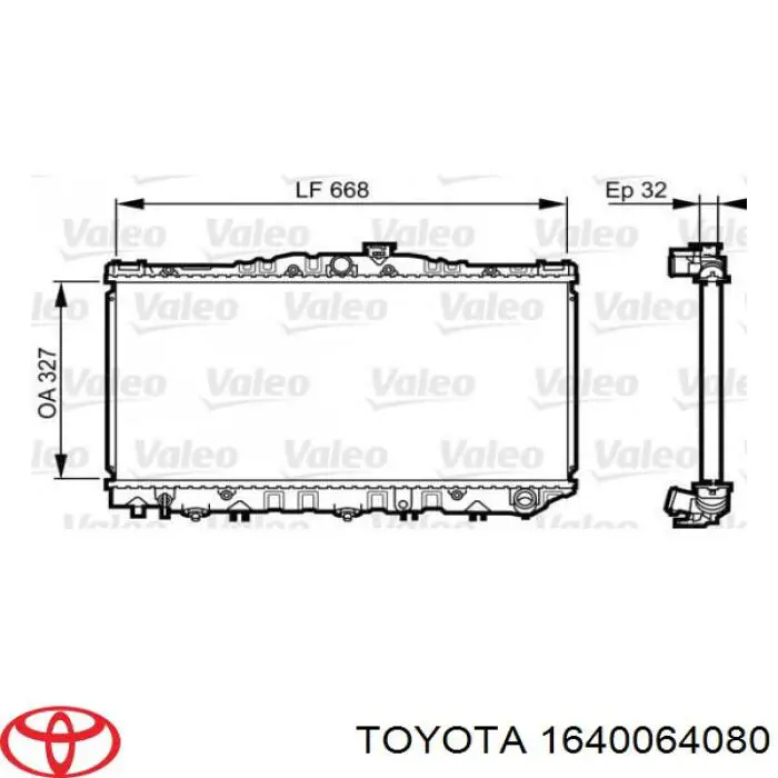 Chłodnica silnika Toyota 1640064110 cena, od 528,86 USD