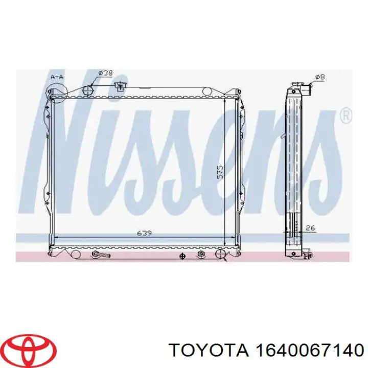 Do koszyka 1640067140 Toyota Chłodnica silnika