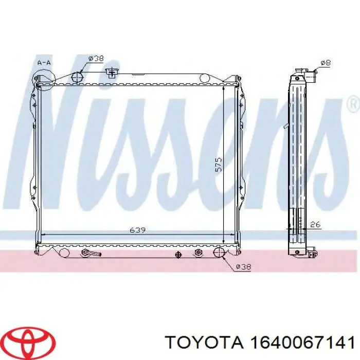 Chłodnica silnika Toyota 1640067141 cena, od 196,08 USD