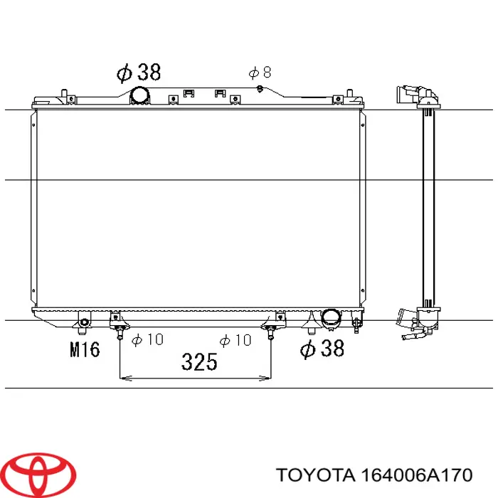 Chłodnica silnika Toyota 164006A170 cena, od 187,36 USD