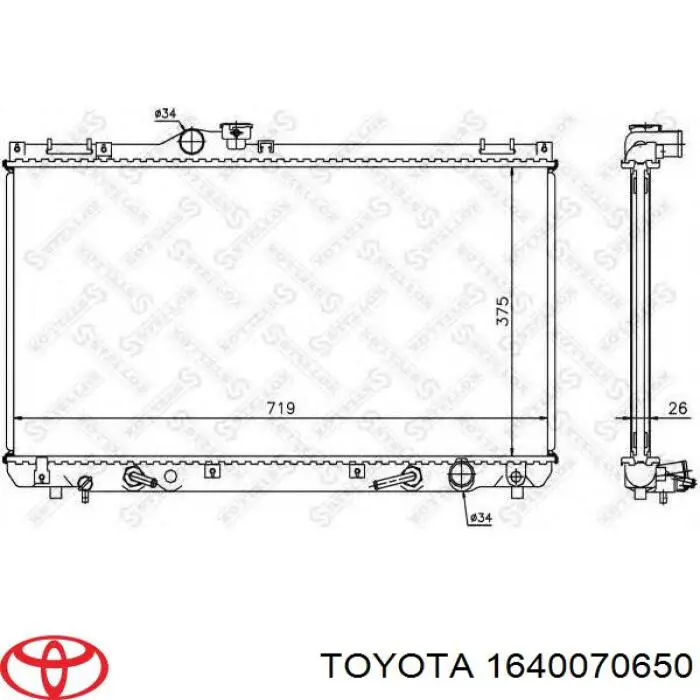 Chłodnica silnika Toyota 1640070650 cena, od 133,64 USD