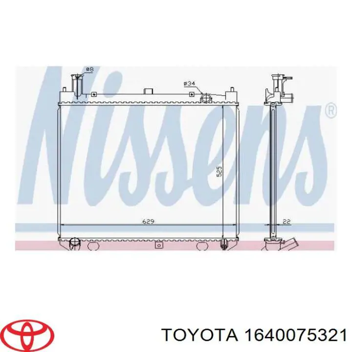 Chłodnica silnika 1640075321 Toyota