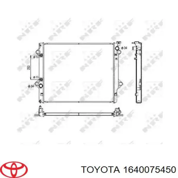 Chłodnica silnika Toyota 1640075450 cena, od 133,71 USD