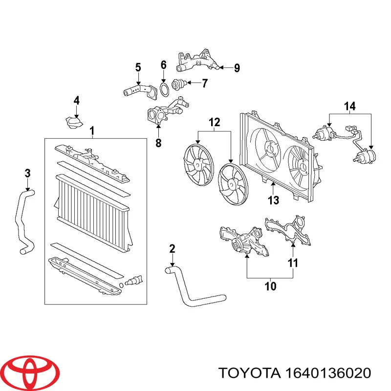 1640136020 Toyota Pokrywa (korek) chłodnicy
