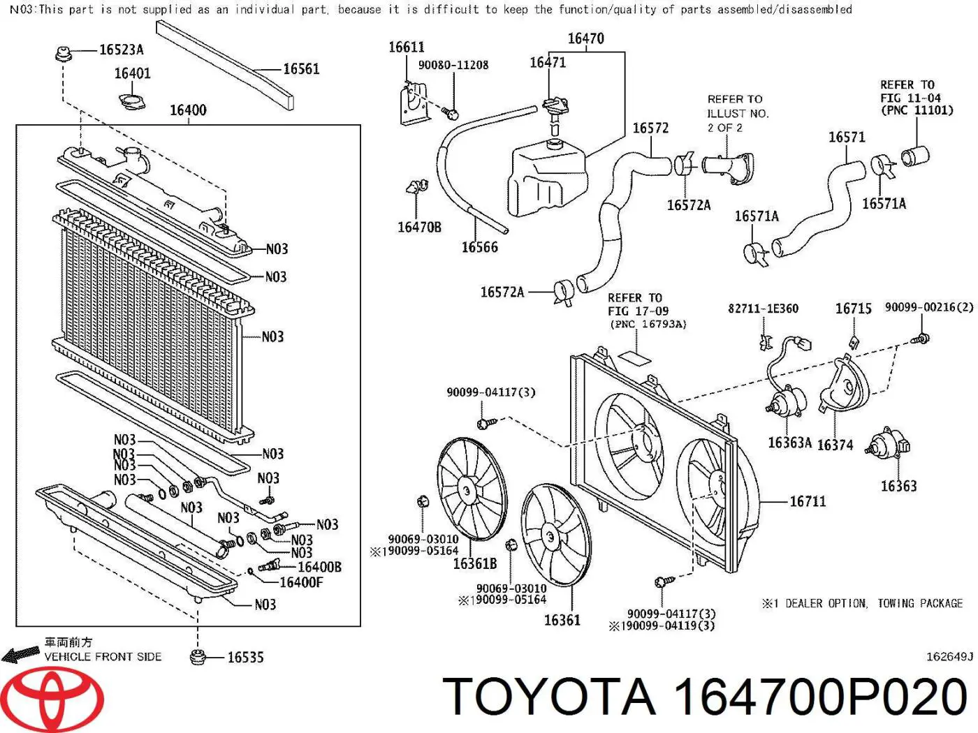 164700P020 Toyota Zbiorniczek wyrównawczy układu chłodzenia