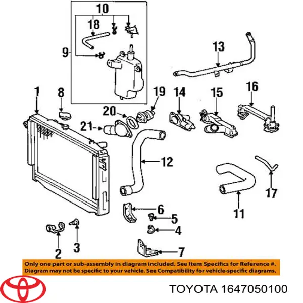 Do koszyka Zbiorniczek wyrównawczy układu chłodzenia Toyota Land Cruiser 100 J10