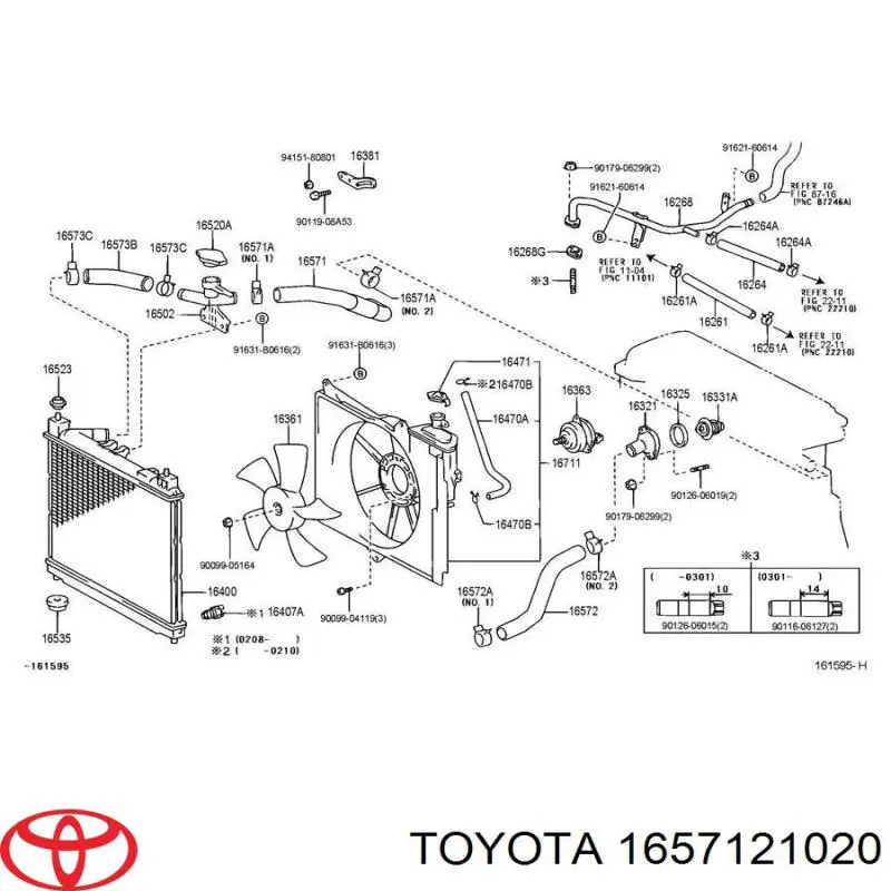 Do koszyka 1657121020 Toyota Przewód (króciec) układu chłodzenia