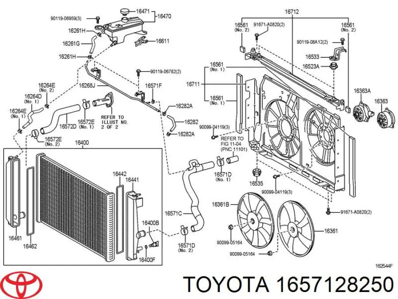 Przewód (króciec) chłodnicy górny Toyota 1657128250 cena, od 36,35 USD