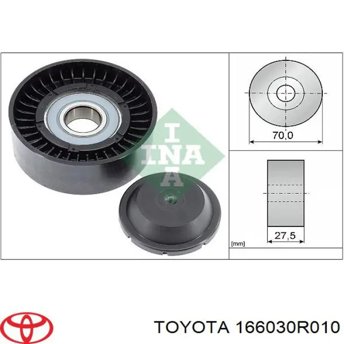 Rolka prowadząca, kierunkowa paska napędowego Toyota 166030R010 cena, od 17,82 USD