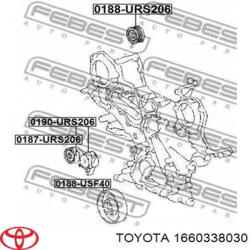 1660338030 Toyota rolka prowadząca, kierunkowa paska napędowego