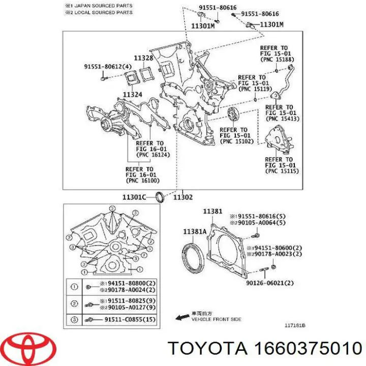 Do koszyka 166030C020 Toyota Rolka napinacza paska napędowego