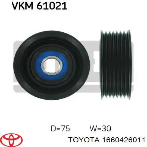 Do koszyka 1660426011 Toyota Rolka prowadząca, kierunkowa paska napędowego