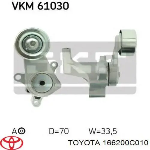 Napinacz paska napędowego Toyota 166200C010 cena, od 57,93 USD