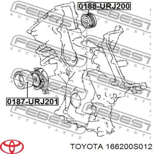 Napinacz paska napędowego Toyota 166200S012 cena, od 66,31 USD