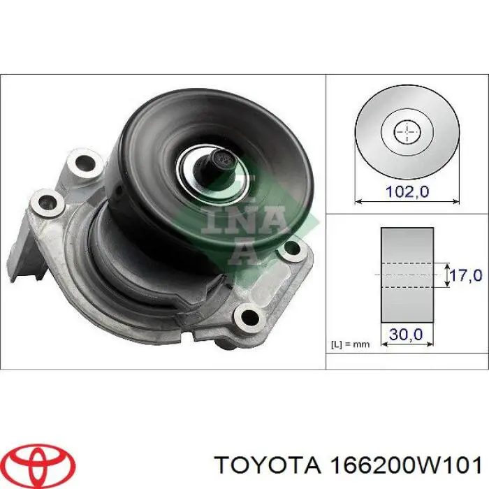 Do koszyka 166200W101 Toyota Napinacz paska napędowego