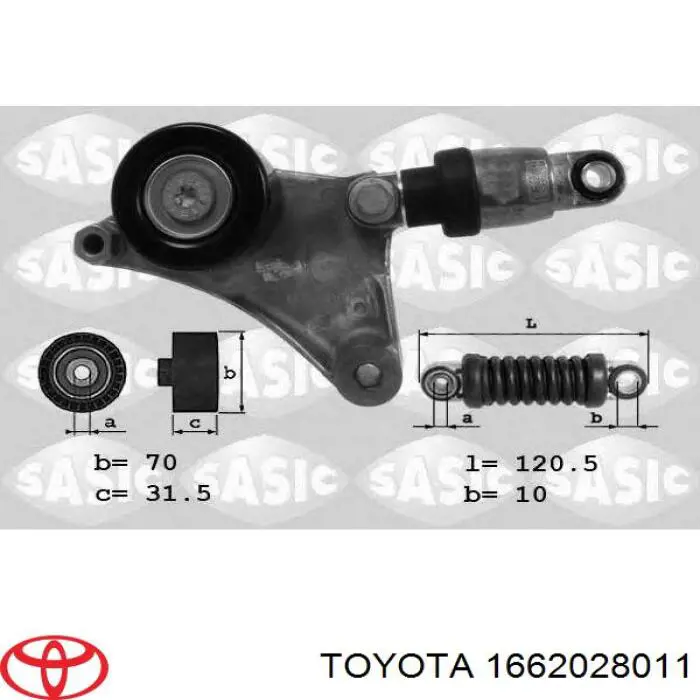 Do koszyka 1662028011 Toyota Napinacz paska napędowego
