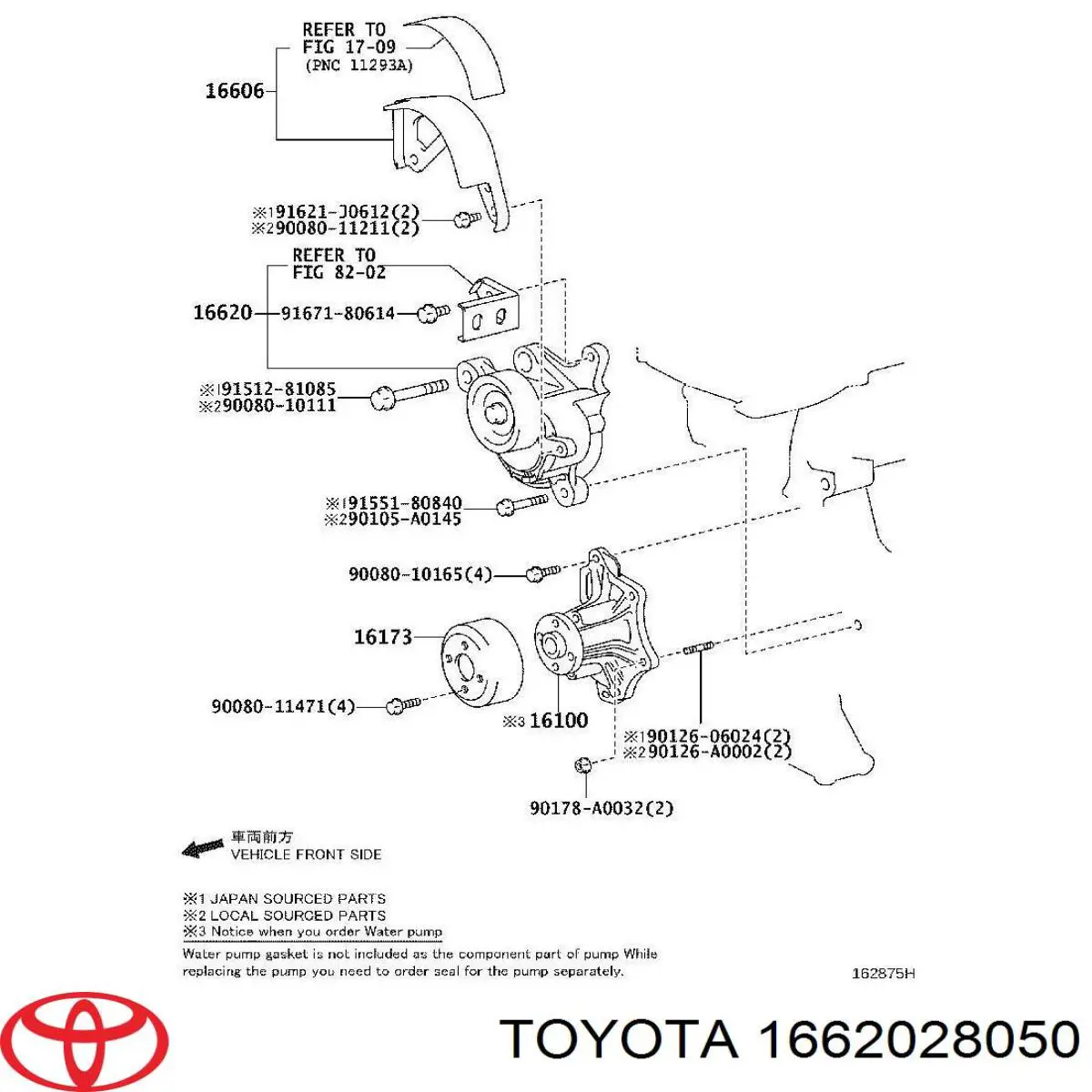 1662028050 Toyota Napinacz paska napędowego