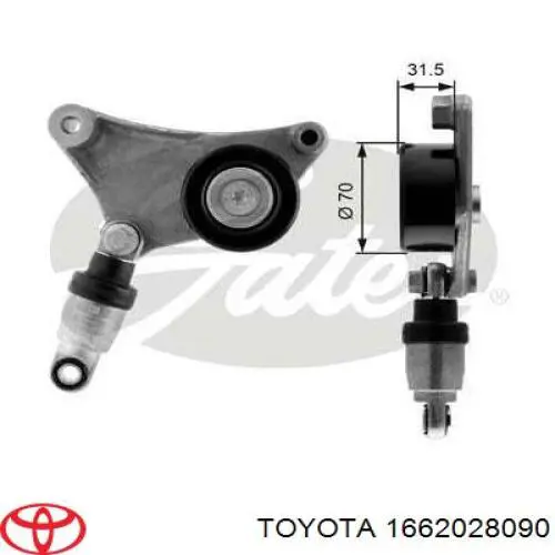 Napinacz paska napędowego Toyota 1662028090 cena, od 49,22 USD