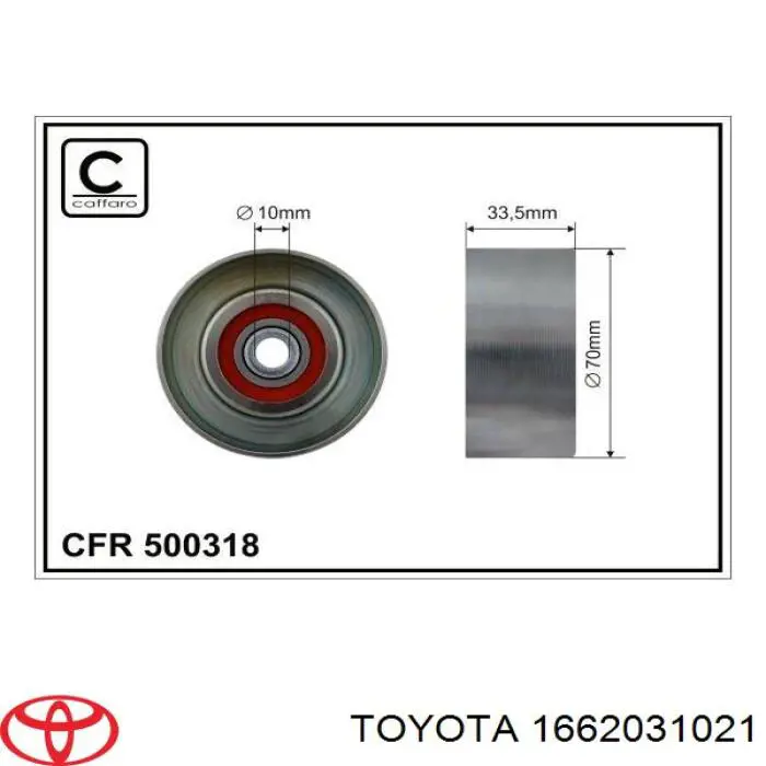 Napinacz paska napędowego Toyota 1662031021 cena, od 80,30 USD