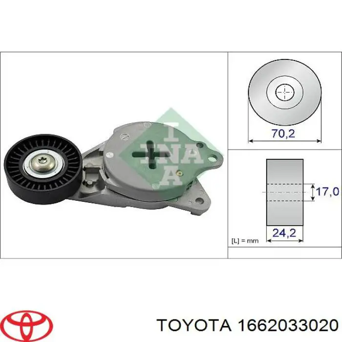 Do koszyka 1662033020 Toyota Napinacz paska napędowego
