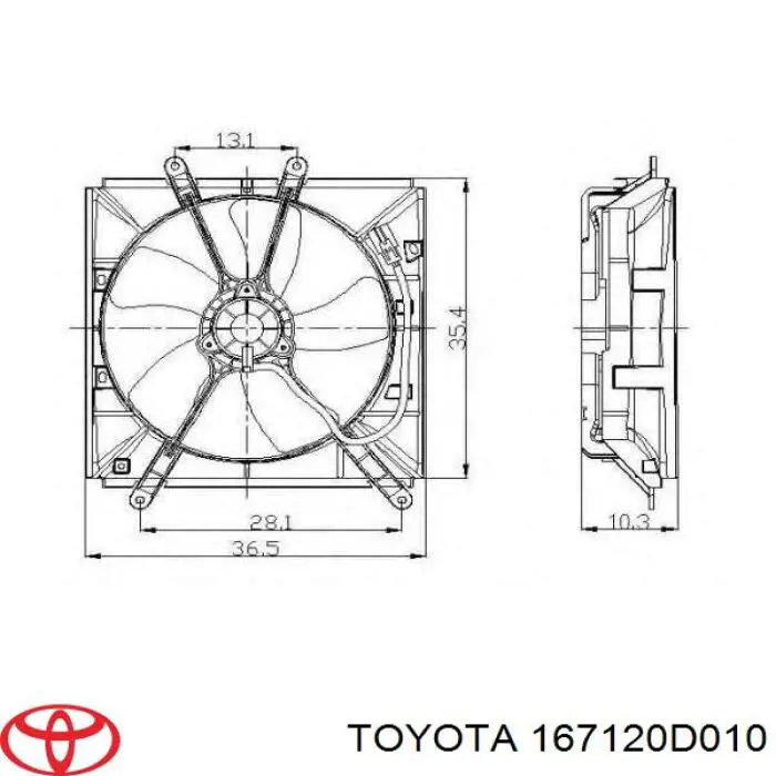 167120D010 Toyota Dyfuzor chłodnicy górny