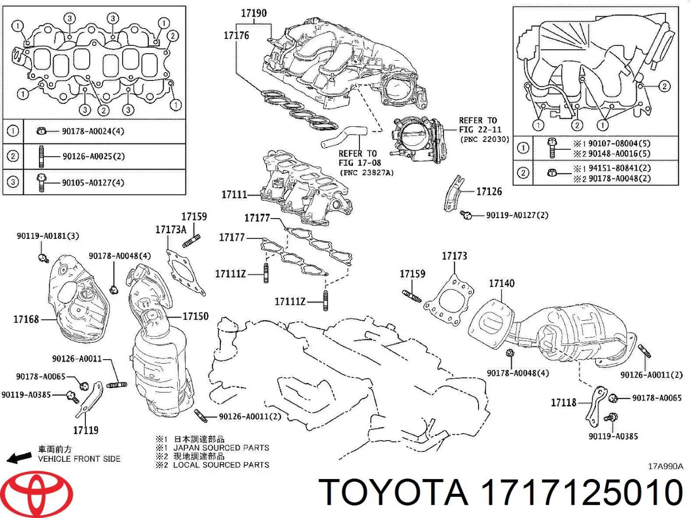 Uszczelka kolektora ssącego Toyota Rav4 (A5, H5)