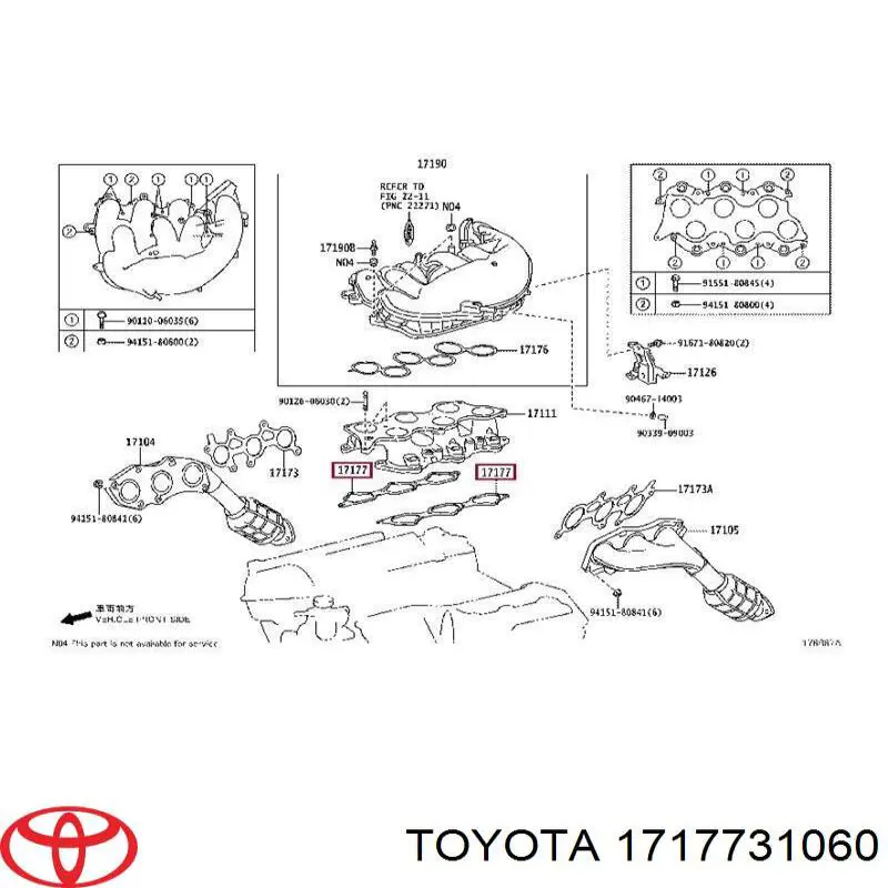 1717731060 Toyota uszczelka kolektora ssącego