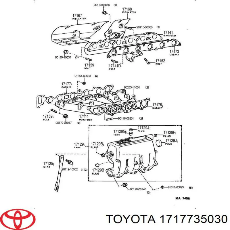 1717735030 Toyota Uszczelka kolektora ssącego