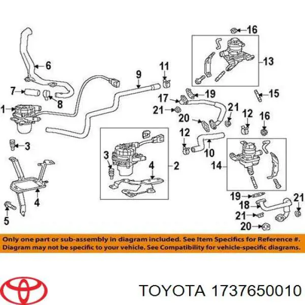 1737650010 Toyota uszczelka króćca egr do głowicy cylindrów