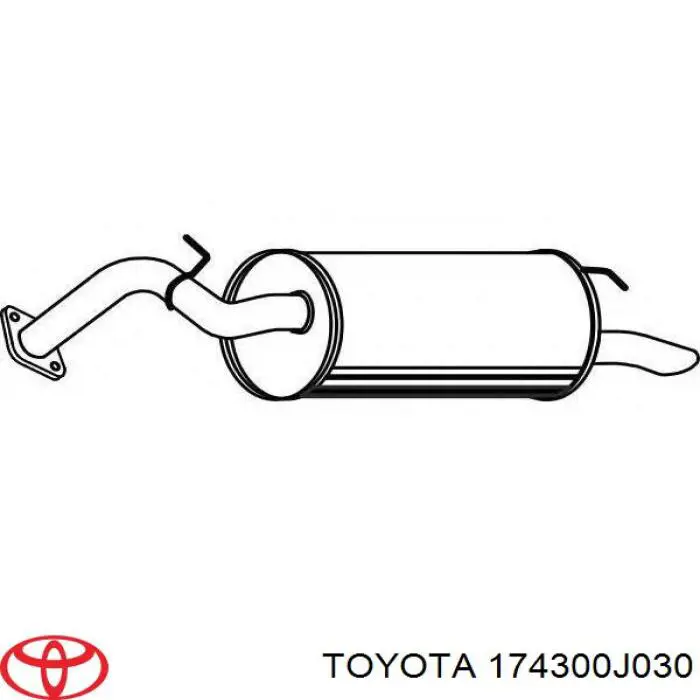 Do koszyka 174300J030 Toyota Tłumik, tylna część