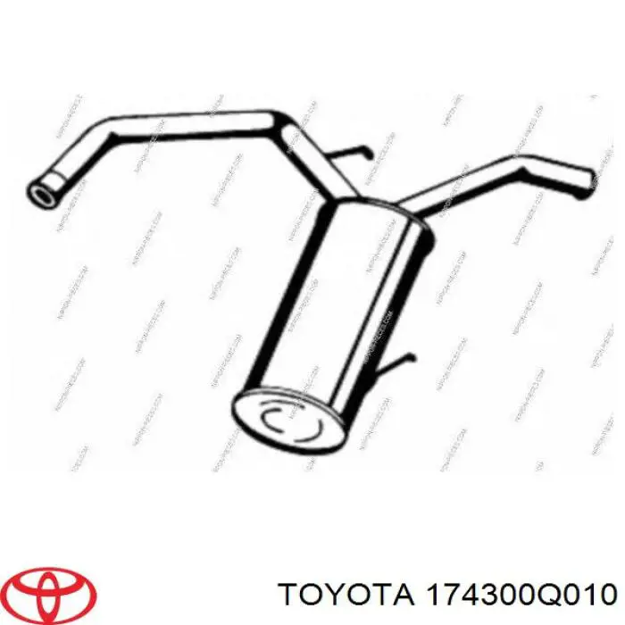 Do koszyka 174300Q010 Toyota Tłumik, tylna część