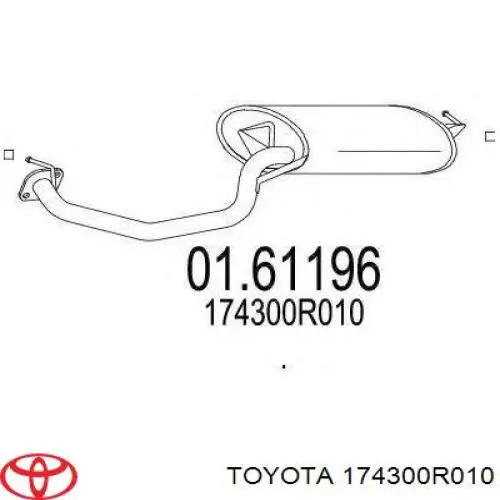 174300R010 Toyota Tłumik, tylna część