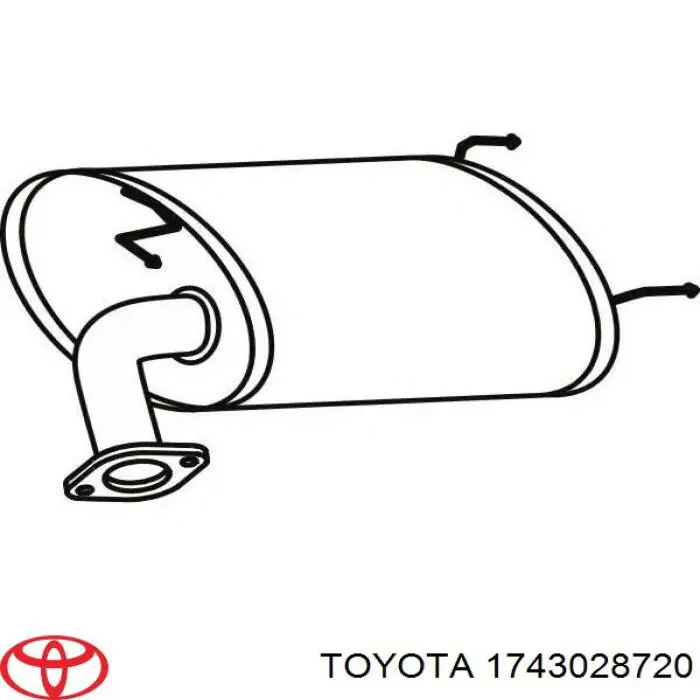 Tłumik, tylna część Toyota 1743028720 cena, od 103,10 USD