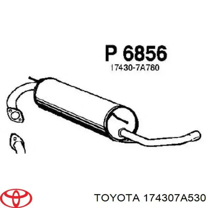 Tłumik, tylna część Toyota 174307A530 cena, od 97,26 USD
