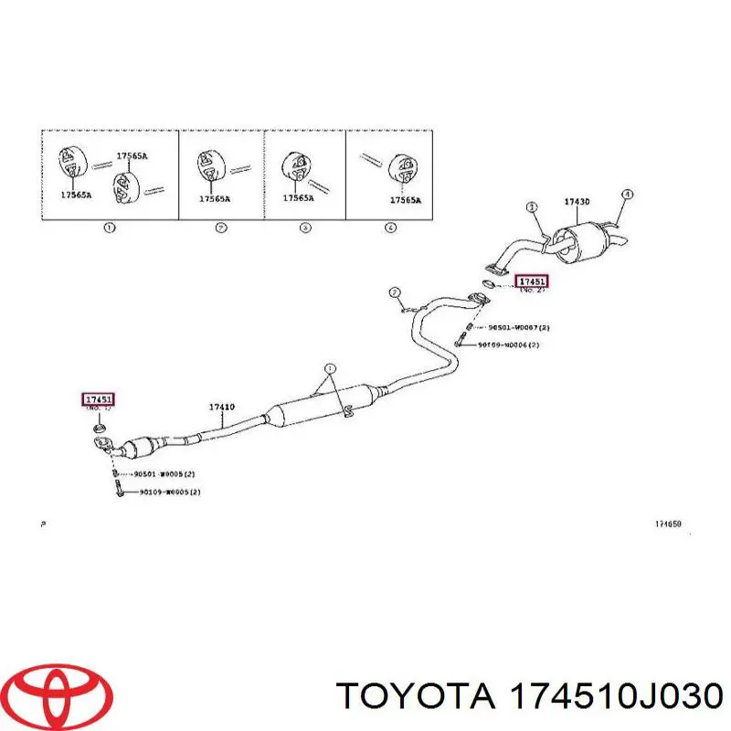 Uszczelka rury odbiornika tłumika Toyota 174510J030 cena, od 4,85 USD