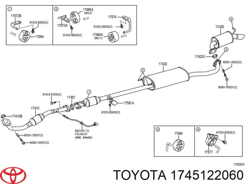Do koszyka 1745122060 Toyota Pierścień kolektora wydechowego
