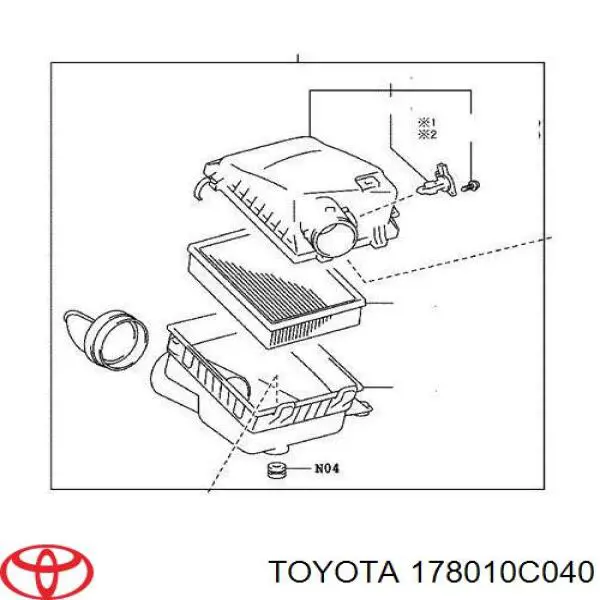 Filtr powietrza Toyota 178010C040 cena, od 13,65 USD