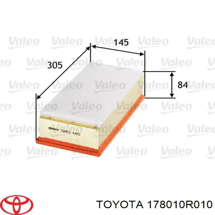 Do koszyka 178010R010 Toyota Filtr powietrza