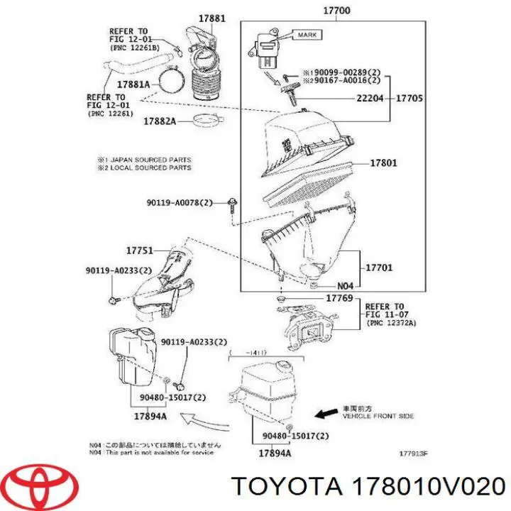 178010V020 Toyota Filtr powietrza