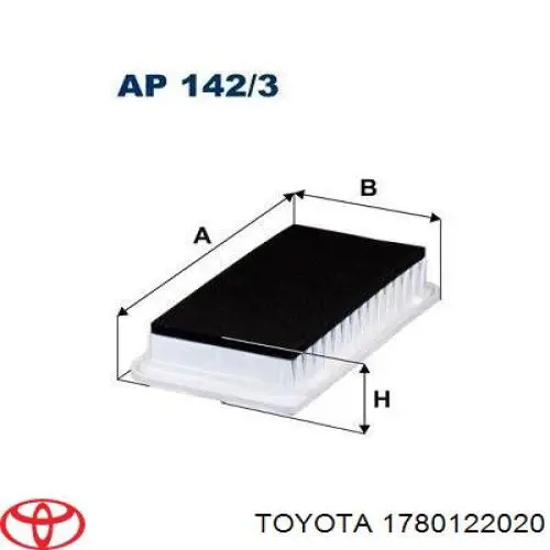 Do koszyka 1780122020 Toyota Filtr powietrza